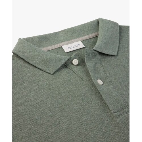 Polo-Shirt aus Cotton-Piquee in Grn-Melange